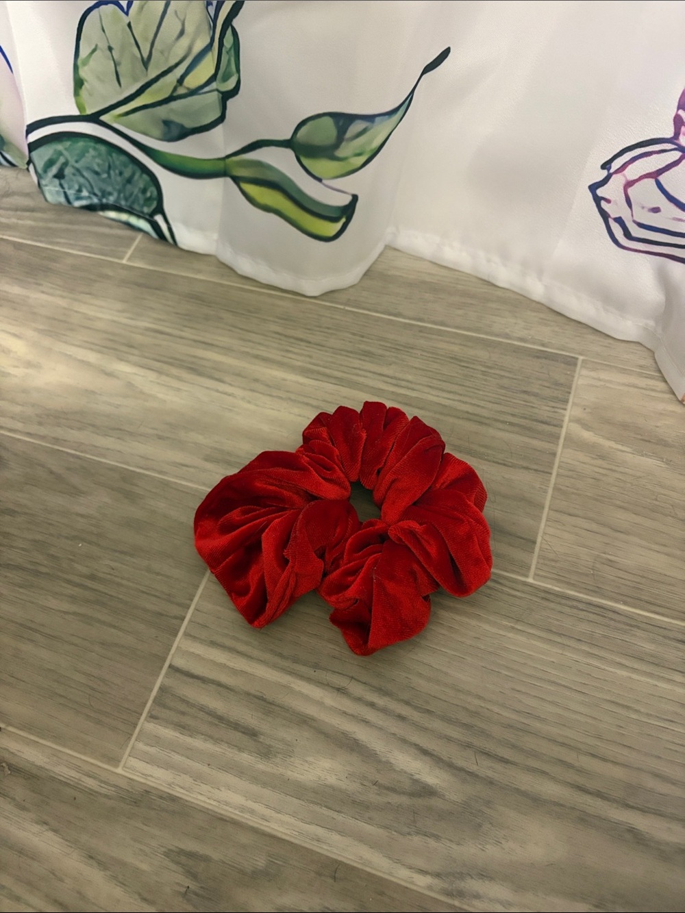 Red Velvet Scrunchie Hair Tie - Women Accessories